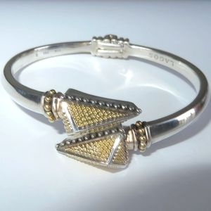 LAGOS Two-Tone Triangular KSL Caviar Pyramid Cuff Bracelet